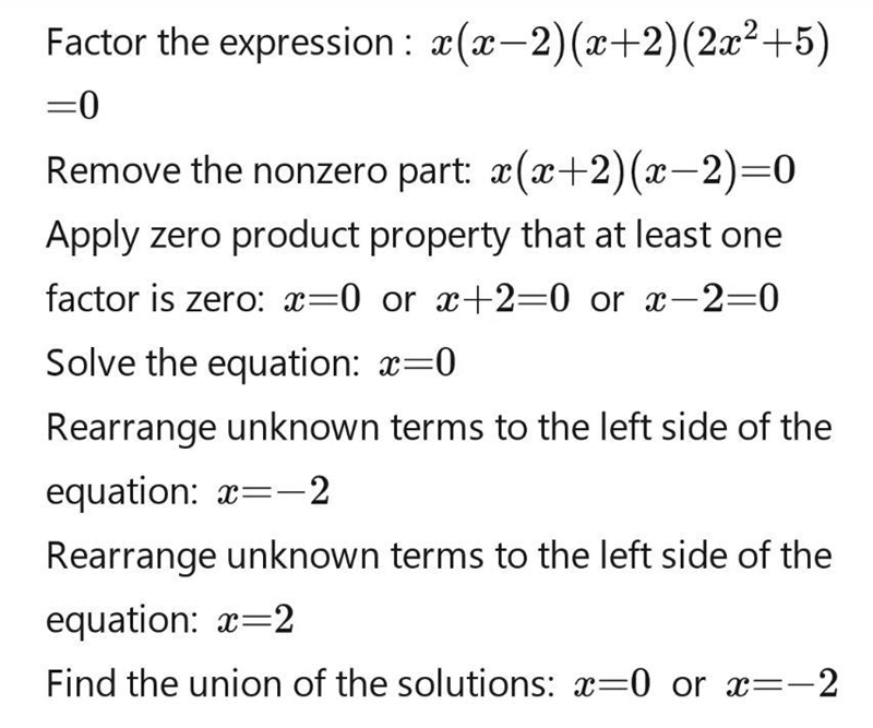 Find the rational root of the following :2x^5-3x^3-20x=0-example-1