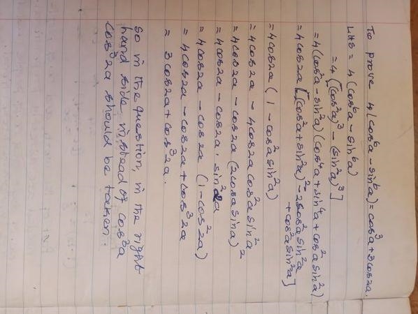 4(cos⁶A-sin6A) = cos³2A+3cos2A​-example-1