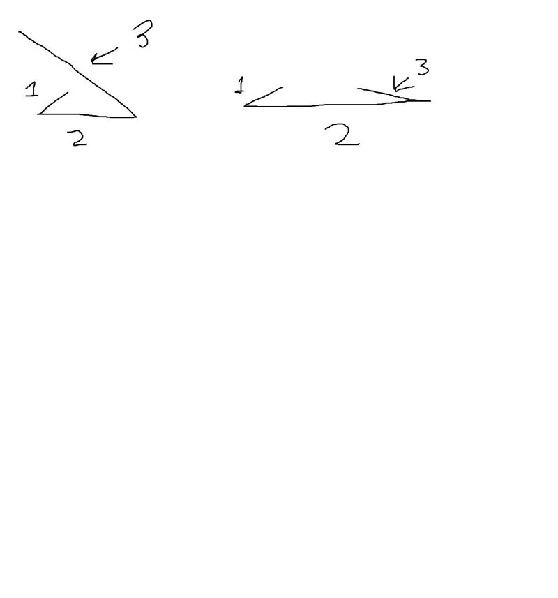 ASAP!! The lengths of two sides of a triangle are given. The length of the third side-example-1