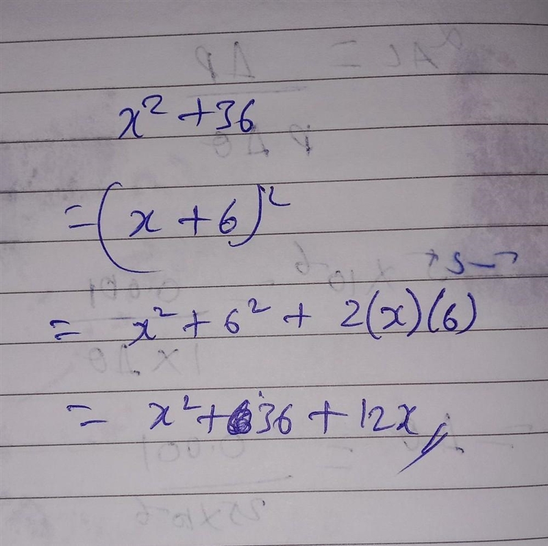 Find the factors of each expression. x^2+36​-example-1