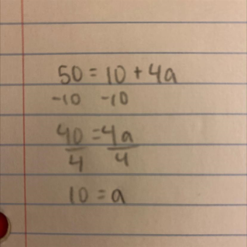 Make a the subject of the formula v = u + at. Hence, find the value of a when t = 4, u-example-1