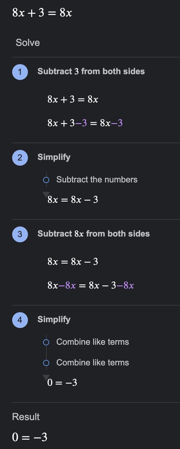 8x+3=8x what’s the anwser to this question-example-1