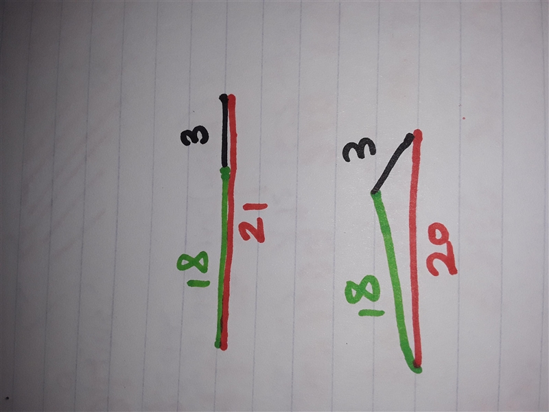 a triangle has two sides of length 18 and 3. what is the largest possible whole-number-example-1