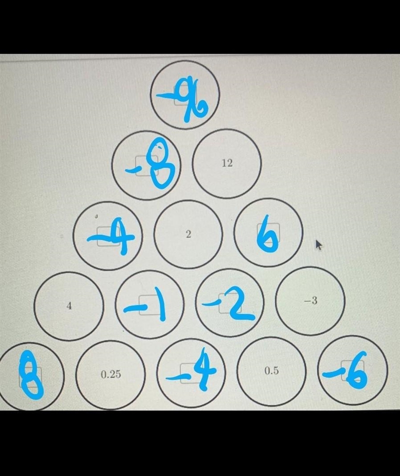 **ANSWER NEEDED QUICKLY** Here is a number pyramid puzzle. Fill in each blank with-example-1