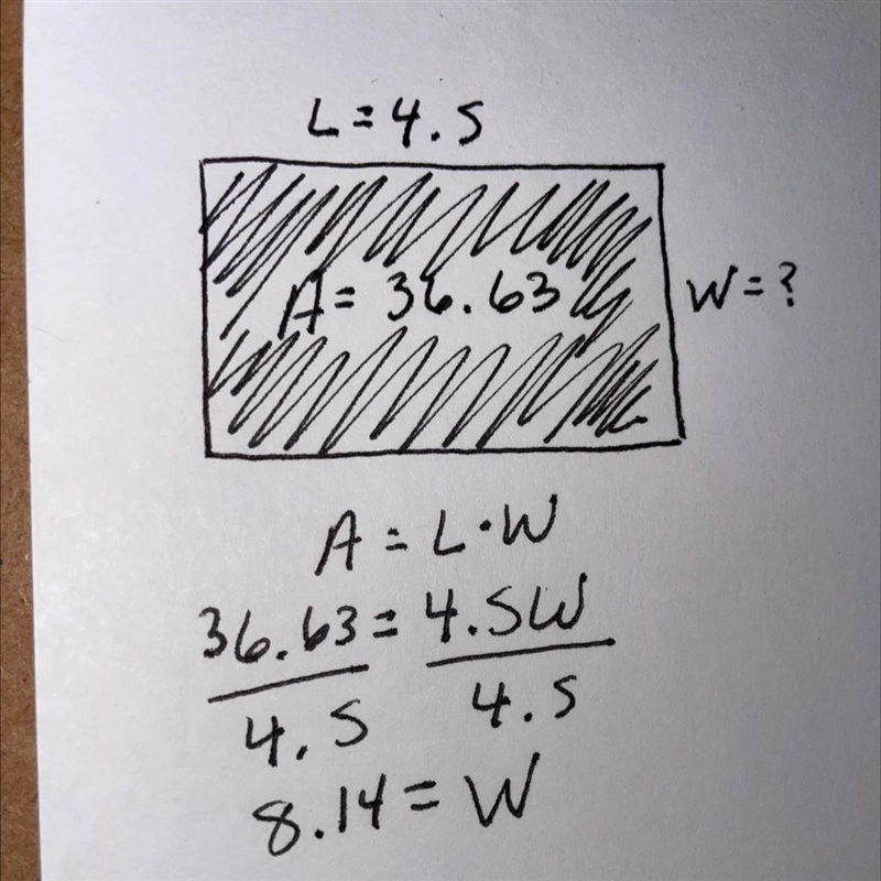 HELP! Problem- Tim has a rectangular garden with an area of 36.63 square meters. The-example-1