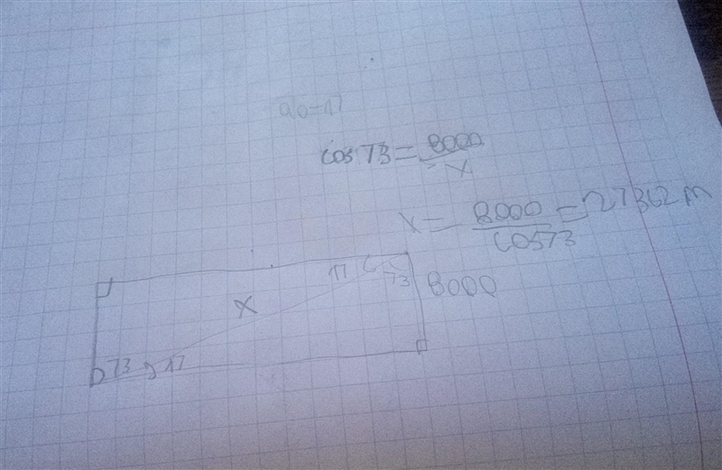 The angle of depression to a ship in the ocean from a helicopter, at a certain time-example-1