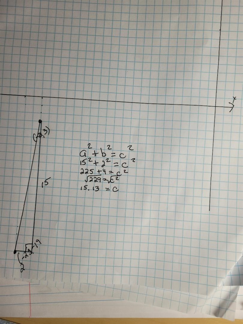 Find the distance between the pair of points. (-21, -3) and (-23, -19) (Round to the-example-1