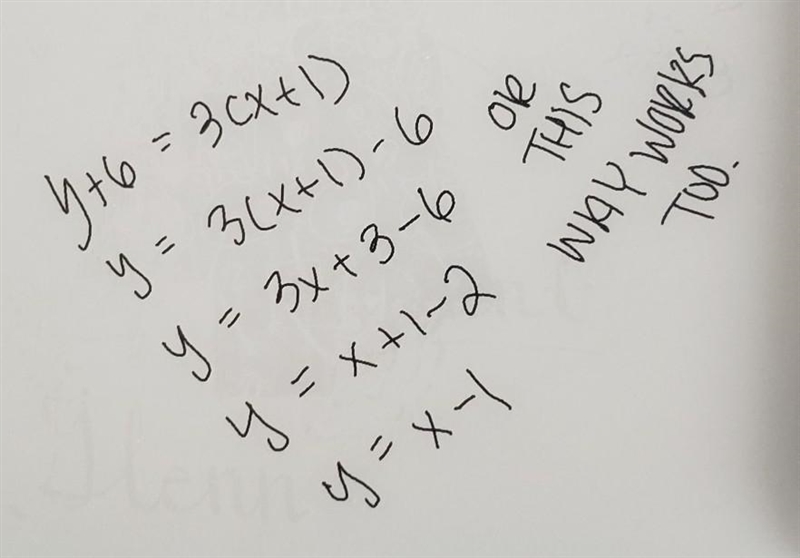 Convert y+6=3(x+1) in standard form-example-2