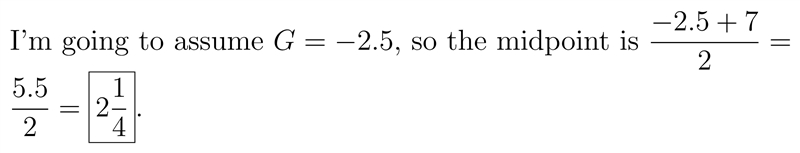 Find the midpoint of G and P. 5 4 1/2 2 2 1/4​-example-1