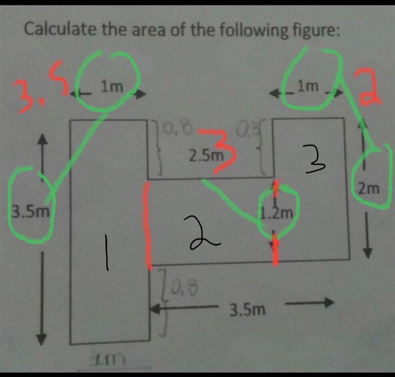 Calculate the area of the following figure:​-example-1