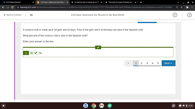 A science club is made up of 18 girls and 12 boys. Four of the girls and 5 of the-example-1