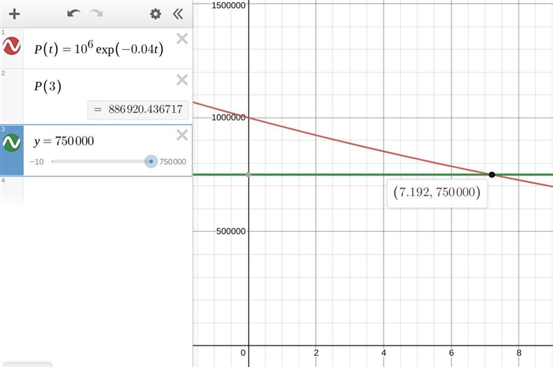 The population of a city is given by P(t) = Poe -0.04t where t is time measured in-example-1