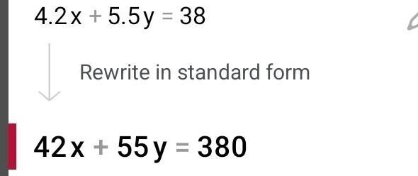 What is 4.2x + 5.5y= 38-example-1