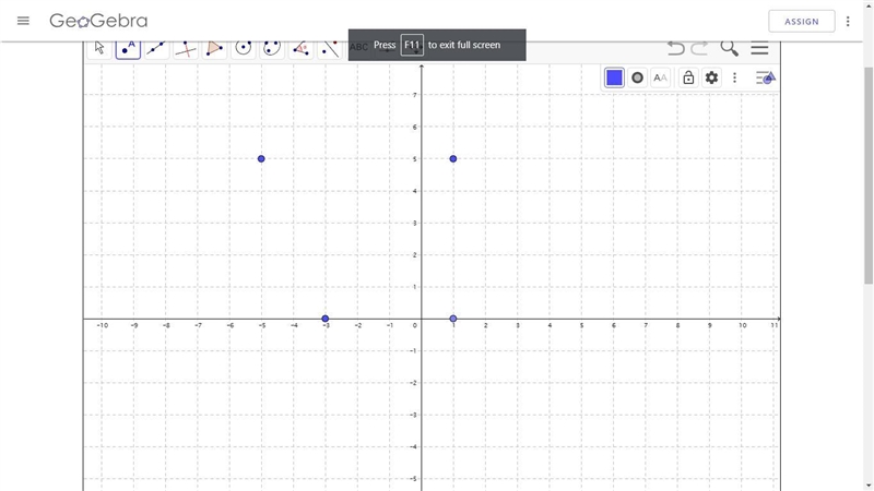 Mary’s house is at (-5, 5). From her house, Mary walks 6 blocks to the right, 5 blocks-example-1