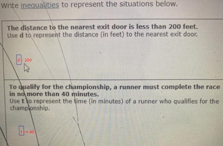 The distance to the nearest exit door is less than 200 feet.Used to represent the-example-1