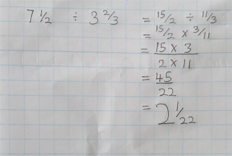 D) Work out 7½ ÷ 3 ²/3 Give your answer as a mixed number.-example-1