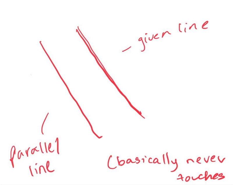 Construct a line parallel to the given line through point P. ​-example-1