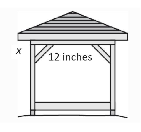 William is building a gazebo and wants to brace each Corner replacing a 12 inch wooden-example-1