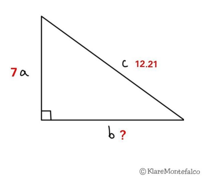 I can find the missing leg length ? 7 12.21-example-1