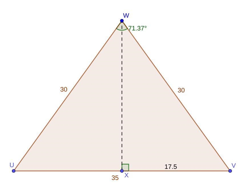 What is the measure of ∠w, rounded to the nearest degree? 19° 19° 32° 32° 56° 56° 71° 71° a-example-1