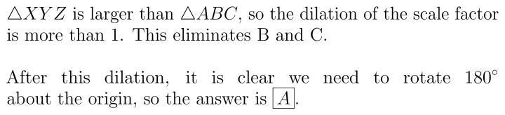 Triangle ABC is similar to triangle XYZ Which series of transformations correctly-example-1