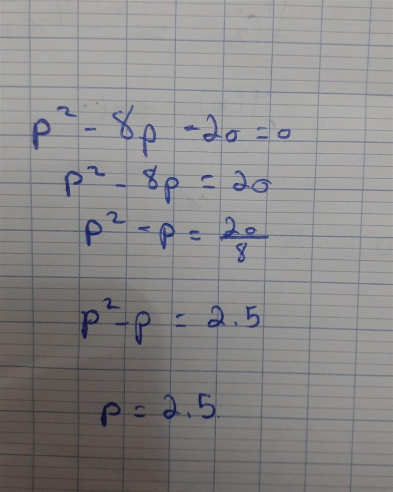 P^2 - 8p - 20 identify the expression as a perfect-square trinomial, a difference-example-1