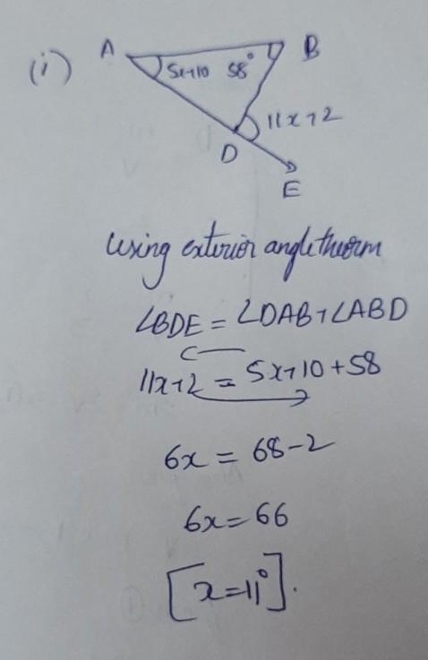 Find the value of x. B 5x10 580 3x-10 11x+2 E L/X+5 1100 25 X+15 pls help :((​-example-1