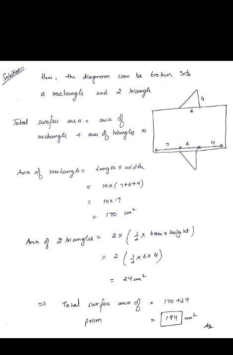 Find the surface area of the composite figure. 10 cm 7 cm 8 cm SA = 7 cm 2 cm [?] cm-example-1