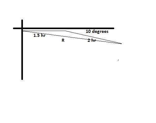 A pilot flies in a straight path for 1 h 30 min. She then makes a course correction-example-1