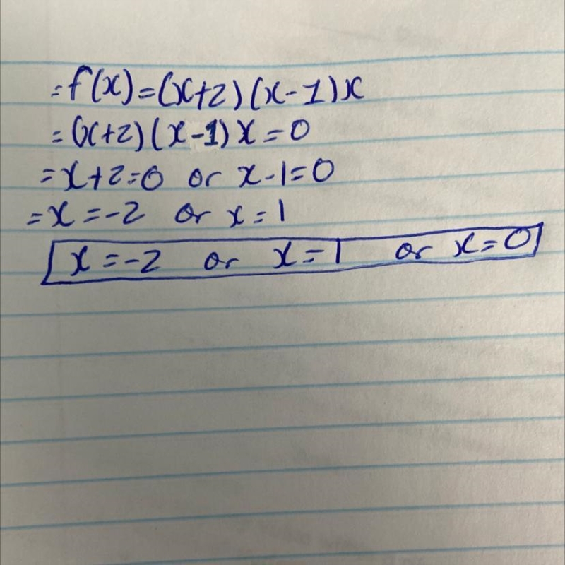 Describing the Graph of a Polynomial Function 2.) Use the function: f(x) = (x + 2)(x-example-1