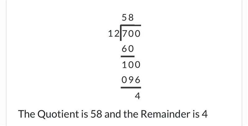 700 divided by 12 BUT WITH A REMAINDER I DONT GET IT-example-1