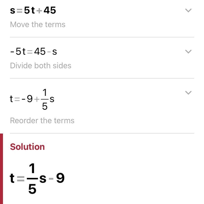 S=5t+45 thats it and thats all please answer-example-1