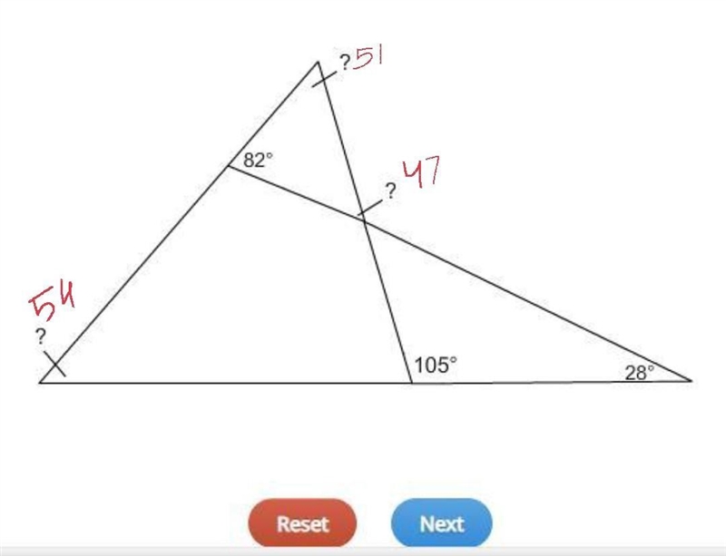 I'm stuck on this part of my pretest, I jut need to know where the correct angles-example-1