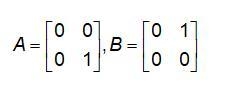 QUESTION 1Given a n x m matrix A and m X p matrix B, if AB = 0 then A = 0 or B = 0.TrueFalseQUESTION-example-1