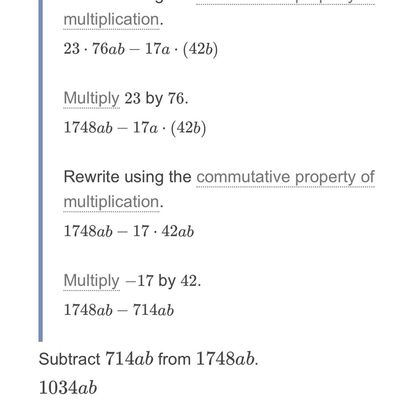 What is 23a 76b - 17a 42b-example-1