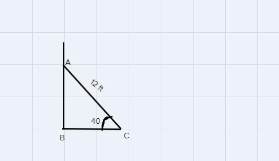 A ladder leans against an apartment building at an angle of 40 degrees . The laddies-example-1