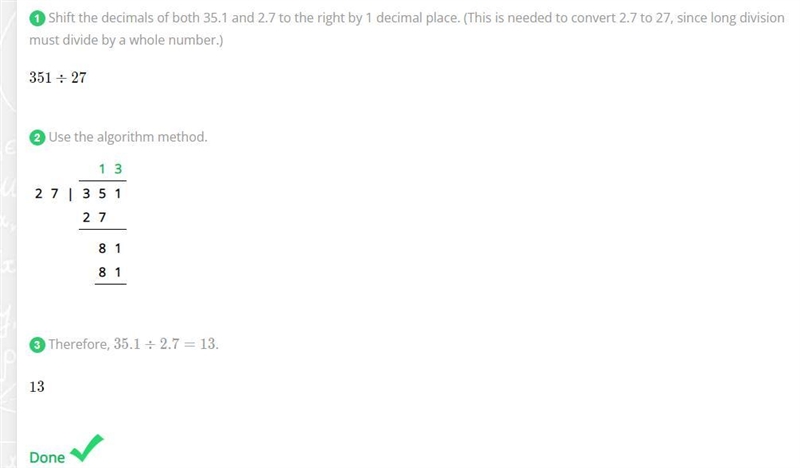 35.1 divided by 2.7 explanation to-example-1