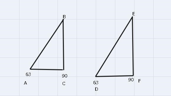 Which of the following theorems verifies that ABC~ADEF?BE4463°63°AC DFOA. LL○ B. HL-example-1