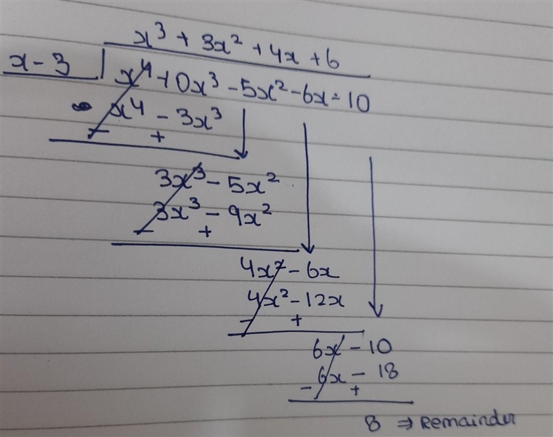 What is the remainder if f(x) =x^4 - 5x^2-6x-10 is divided by (x-3)-example-1