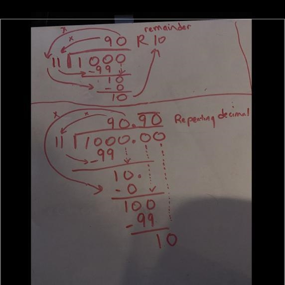 How to solve 1000/11 via long divison… pls help with full working out-example-1