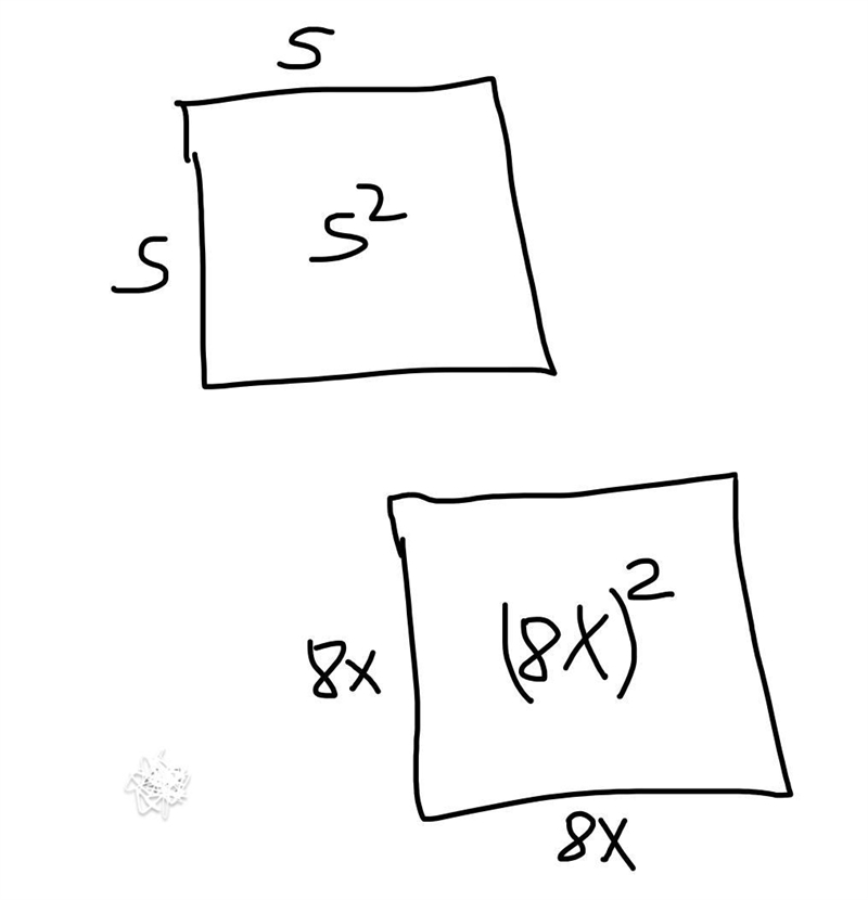 What does the expression (8x)^2 represent?-example-1