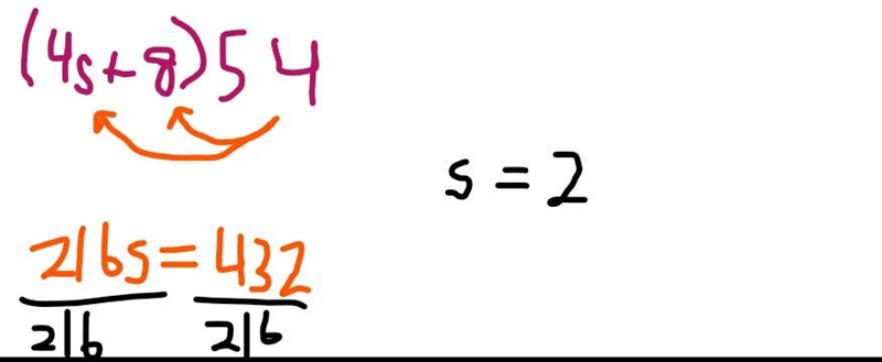 Solve the value of s (4s+8)54-example-1