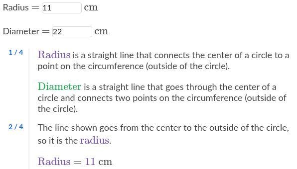 What is the radius and diameter of 11cm-example-1