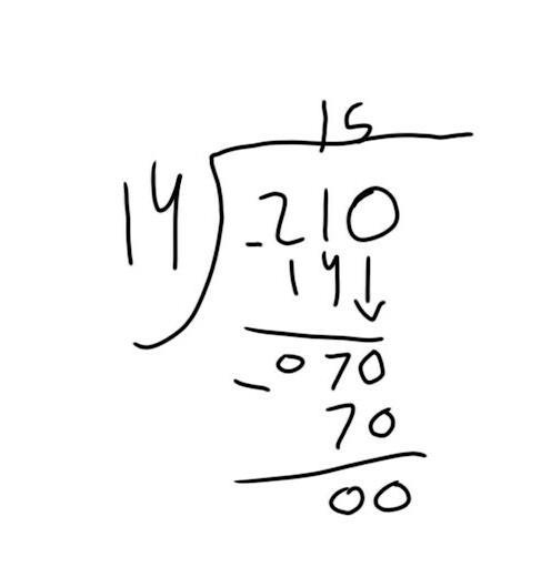 Write a real word problem for m ÷ 14 = 210-example-1