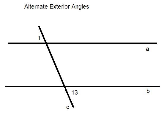 What is the relationship between angle 1 and angle 13 A. Alternate interior angles-example-1