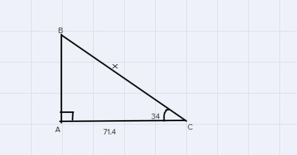 In right triangle ABC, if angle A is 90 degrees, angle C is 34 degrees, and AC is-example-1