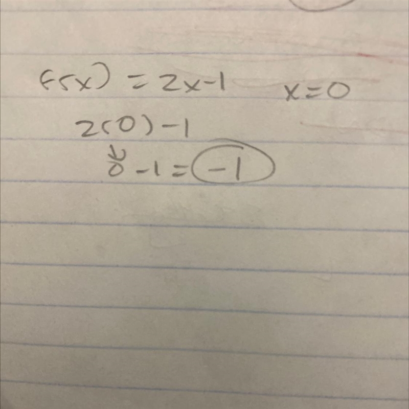 How is this supposed to work??? use the equation f(x)=2x-1 if x=0, what does f(x) equal-example-1