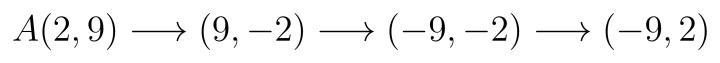 ABC has the following transformation rotated 90 degrees clockwise about the origin-example-1