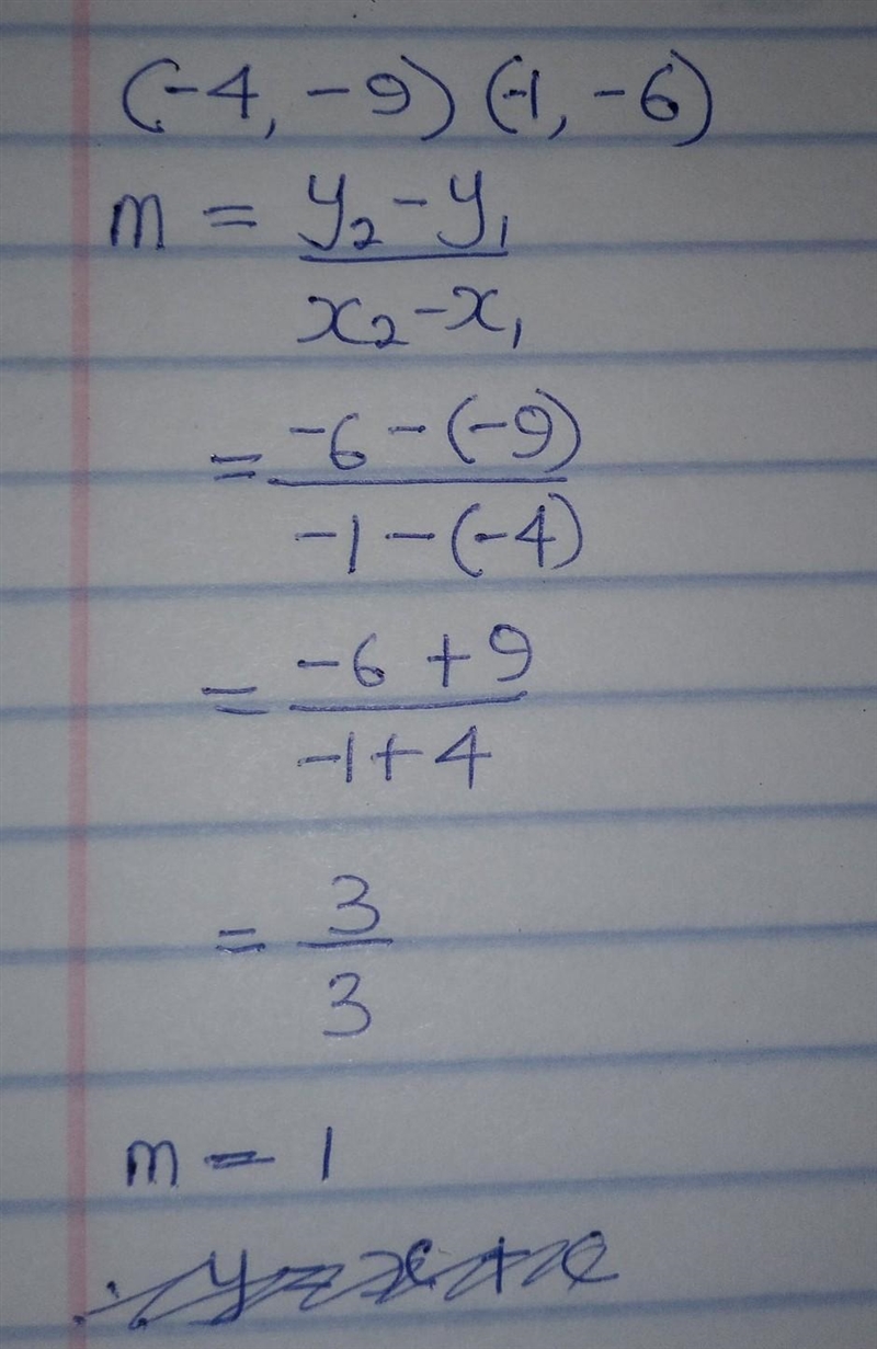 PLEASE HELP!! <3 what is the slope of the line that passes through the points (-4, -9) and-example-1