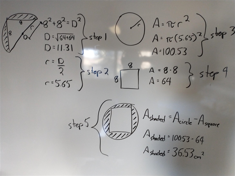 What is the area of the shaded region of the figure pictured? Round your answer to-example-1